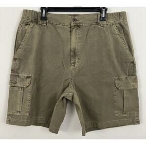 North River Outfitters Cargo Shorts Men's Size 38 Green 8 Inch 100% Cotton